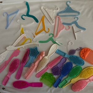 Barbie/doll combs/brushes and hangers